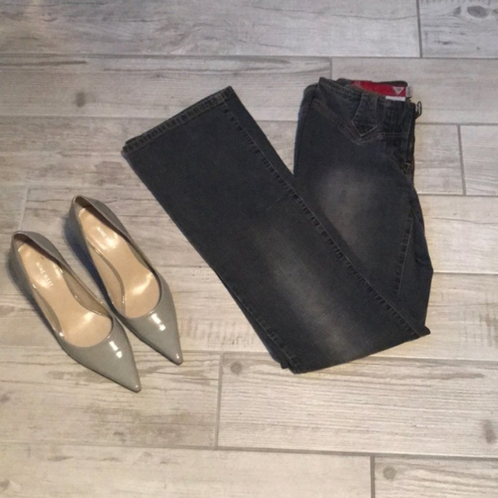 GUESS STRETCH DENIM FRONT ZIP BLUE JEANS